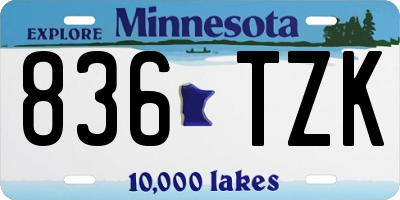 MN license plate 836TZK