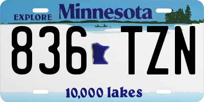 MN license plate 836TZN