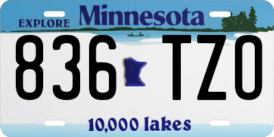 MN license plate 836TZO