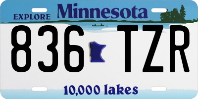 MN license plate 836TZR