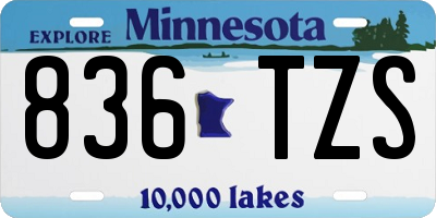 MN license plate 836TZS