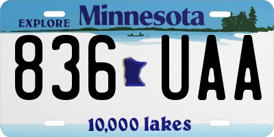MN license plate 836UAA