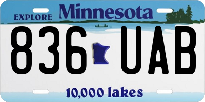 MN license plate 836UAB