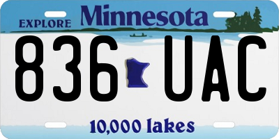 MN license plate 836UAC