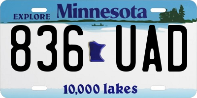 MN license plate 836UAD