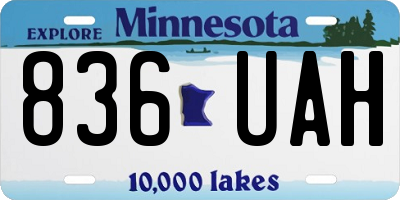 MN license plate 836UAH