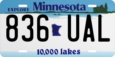 MN license plate 836UAL