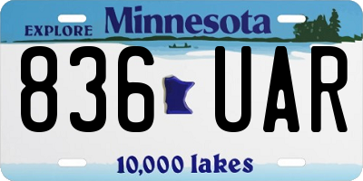 MN license plate 836UAR