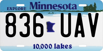 MN license plate 836UAV
