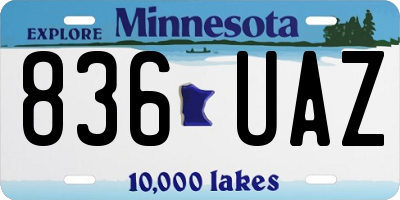 MN license plate 836UAZ