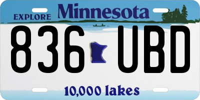 MN license plate 836UBD
