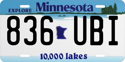 MN license plate 836UBI