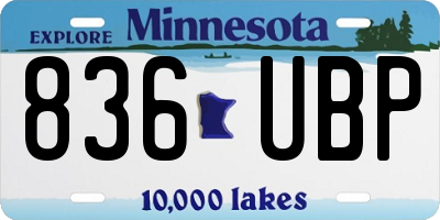 MN license plate 836UBP