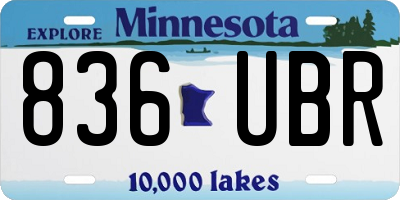 MN license plate 836UBR