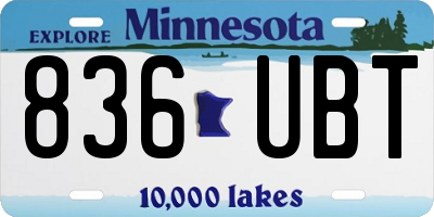 MN license plate 836UBT