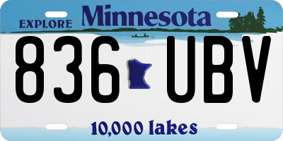 MN license plate 836UBV