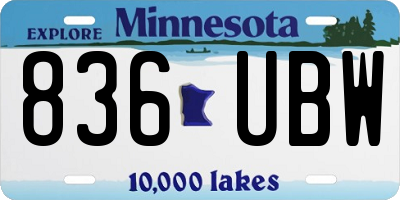 MN license plate 836UBW