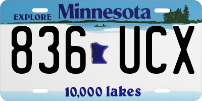 MN license plate 836UCX