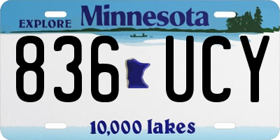 MN license plate 836UCY