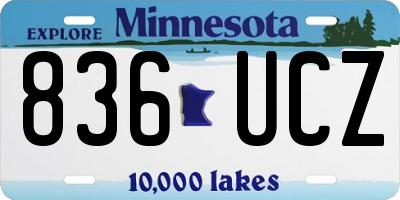 MN license plate 836UCZ