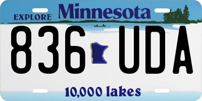 MN license plate 836UDA