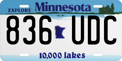 MN license plate 836UDC