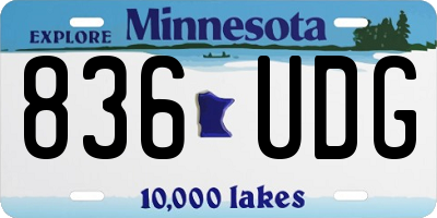 MN license plate 836UDG