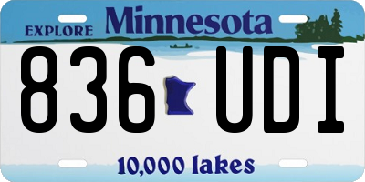 MN license plate 836UDI