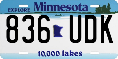 MN license plate 836UDK