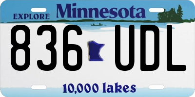 MN license plate 836UDL