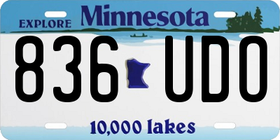 MN license plate 836UDO