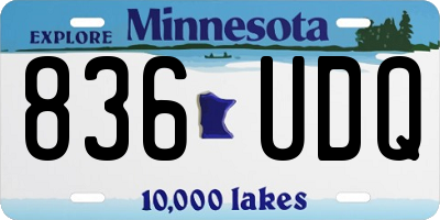 MN license plate 836UDQ