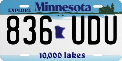 MN license plate 836UDU