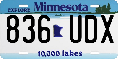 MN license plate 836UDX