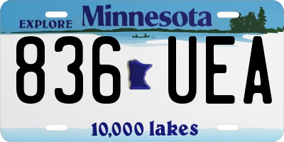 MN license plate 836UEA