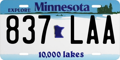 MN license plate 837LAA