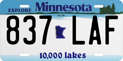 MN license plate 837LAF