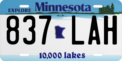 MN license plate 837LAH