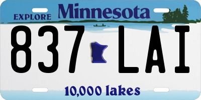 MN license plate 837LAI