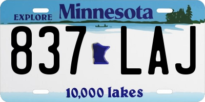 MN license plate 837LAJ