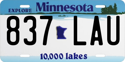 MN license plate 837LAU
