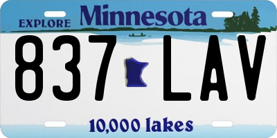 MN license plate 837LAV