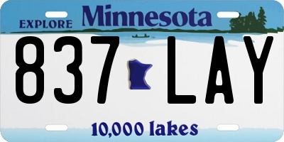 MN license plate 837LAY