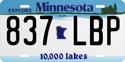 MN license plate 837LBP