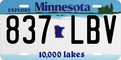 MN license plate 837LBV