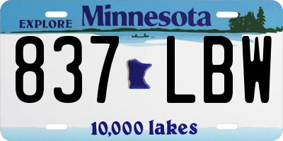 MN license plate 837LBW