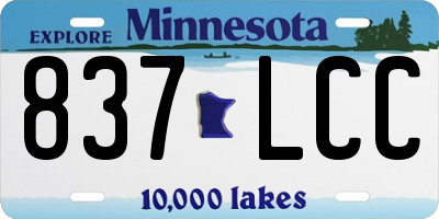 MN license plate 837LCC