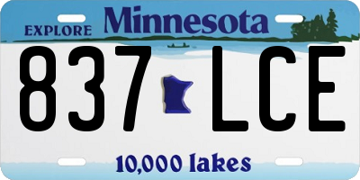 MN license plate 837LCE