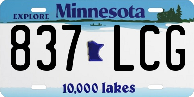 MN license plate 837LCG