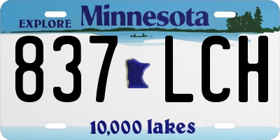 MN license plate 837LCH